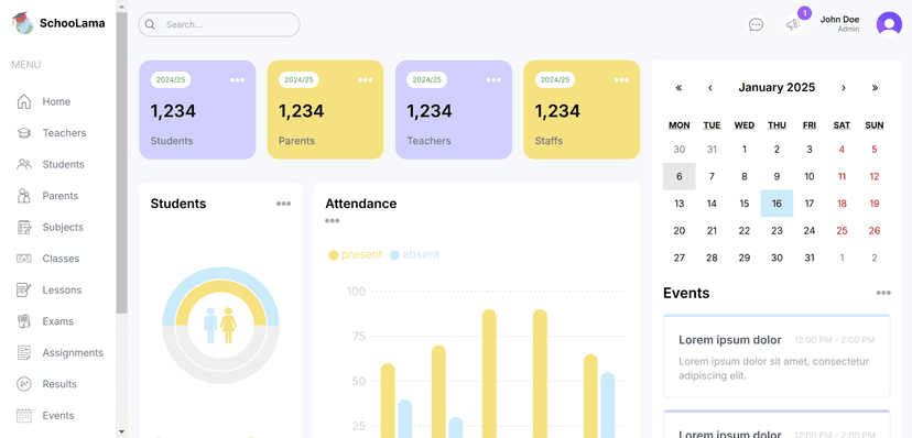 CRM Dashboard: School Management System